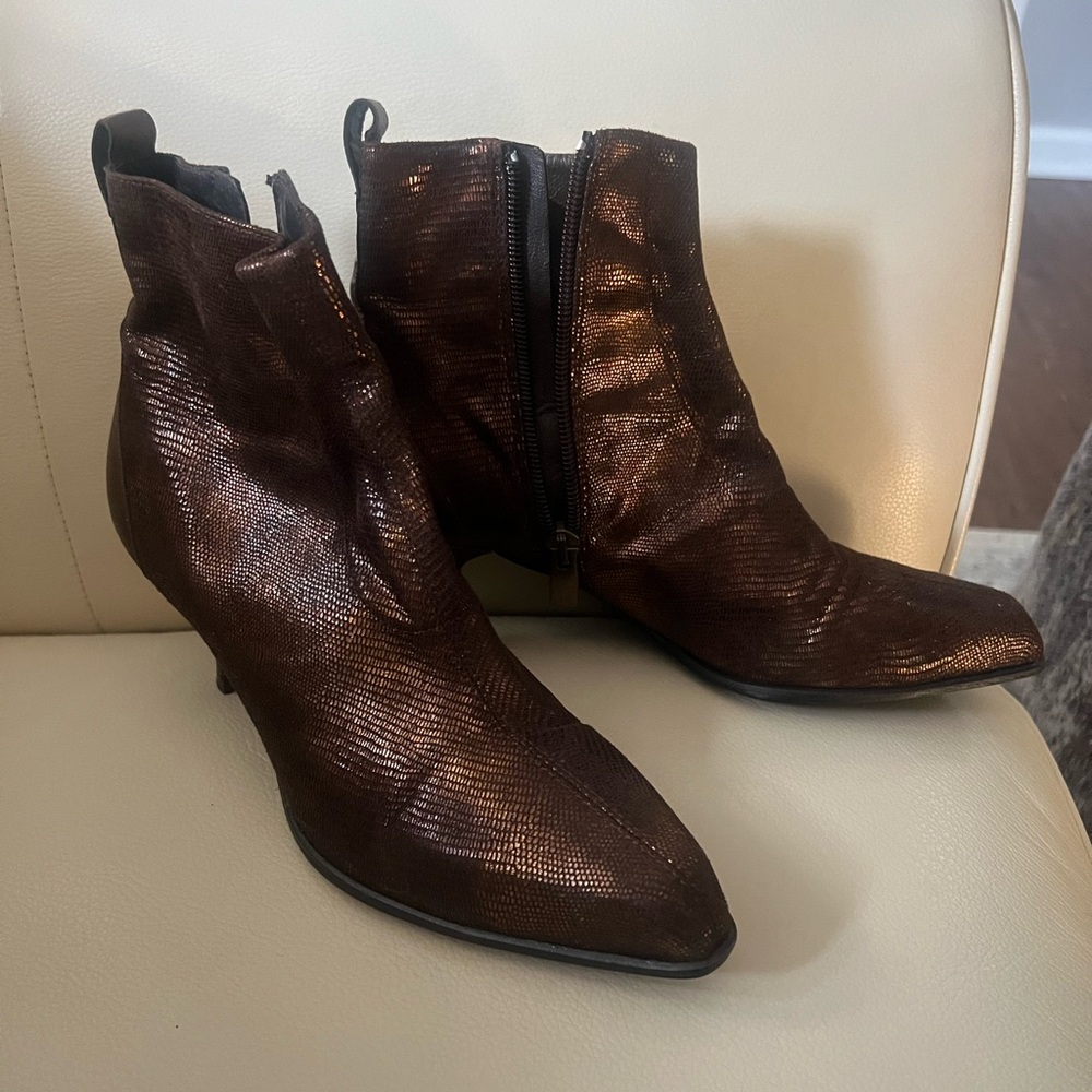 Donald J. Pliner Metallic Brown Ankle Boots
